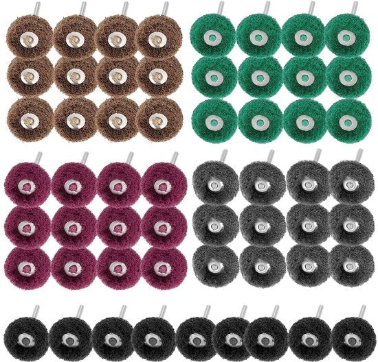 Accessori di rifinitura - Ruote di abrasione - Per dettagli fini - 100 pezzi - Accessori di rifinitura - Per strumenti a rotazione - Adatto per metallo e legno