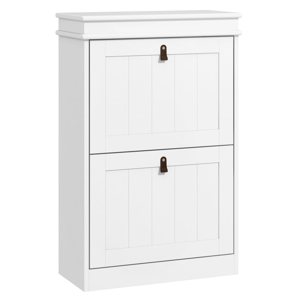 Scarpiera Salvaspazio con 2 Ante ¨C Xylo ¨C Bianco, 10 Paia, 54x24x82,5 cm