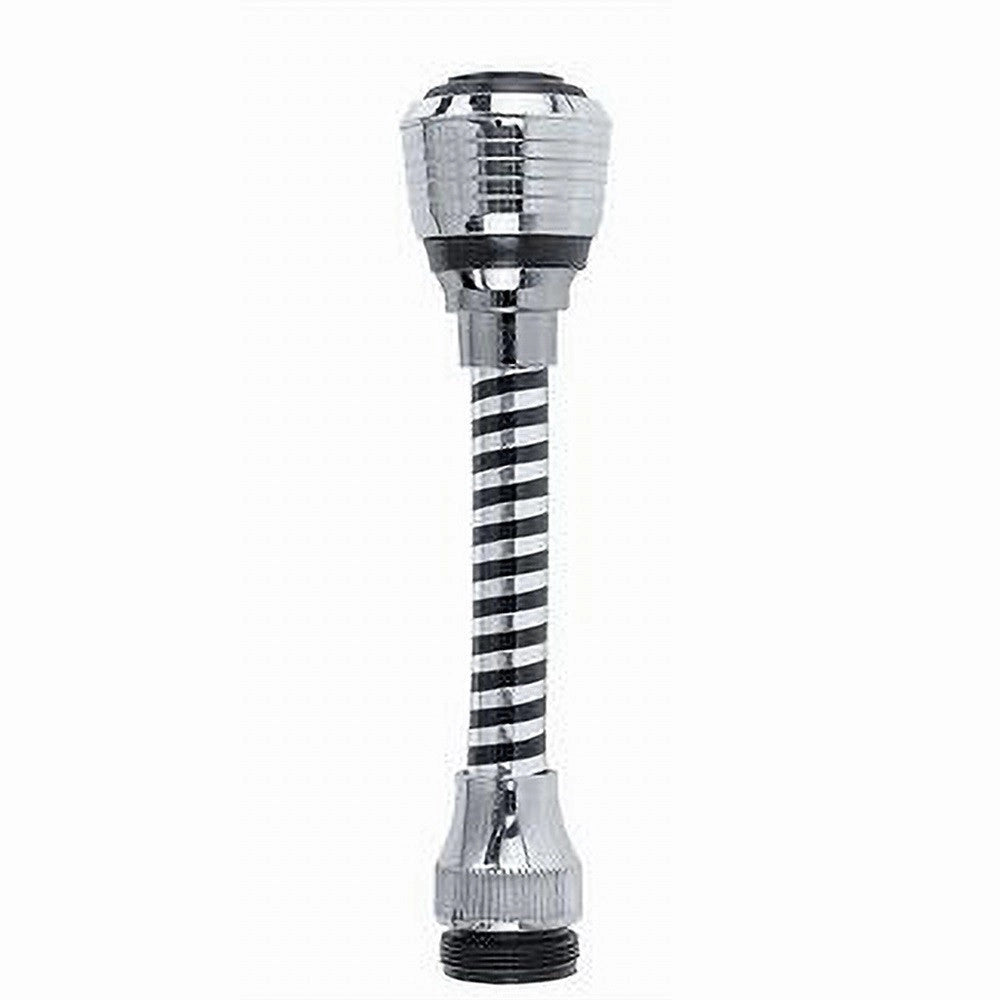 Trade Shop - Aeratore Rompigetto Rubinetto Cucina Flessibile Prolunga 14.5cm Cromo Nero 69256 -