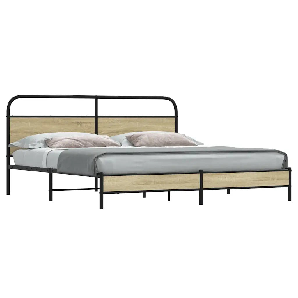 Giroletto senza Materaso in Metallo Rovere Sonoma 193x203 cm 3318686