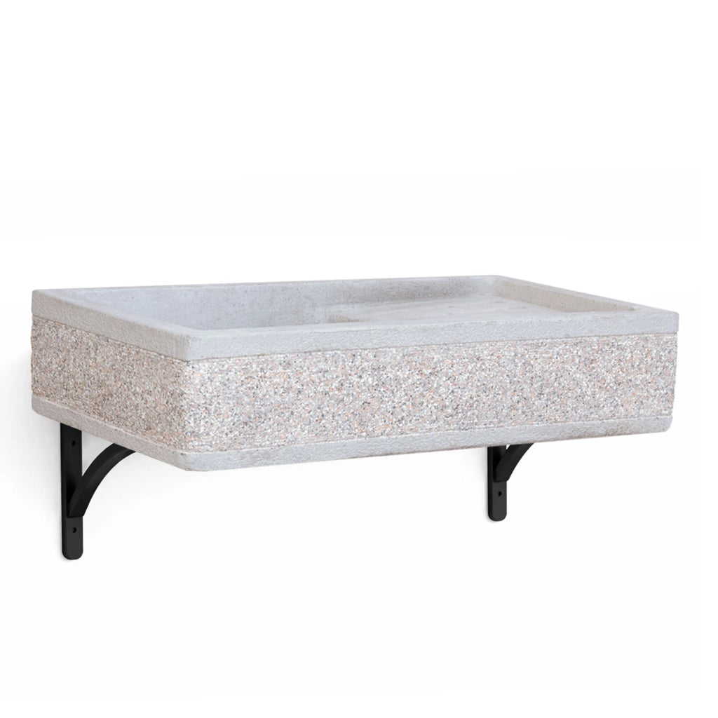 Coppia di Staffe Supporto per Lavello a Muro 36x24 cm in Ferro Verniciato Nero