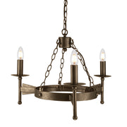 Lampadario gotico Cromwell bronzo antico 3xE14 Elstead