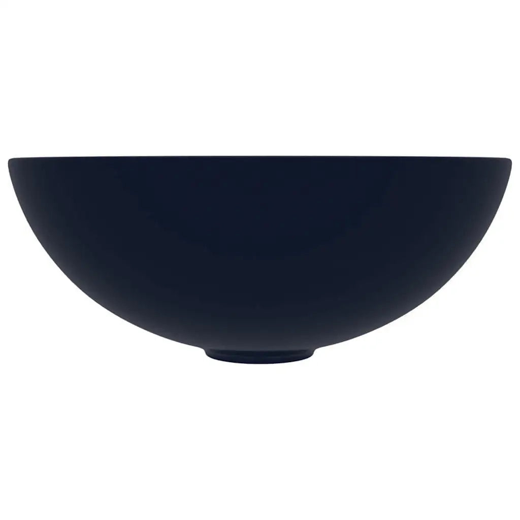 Lavandino da Bagno in Ceramica Blu Scuro Rotondo 146979