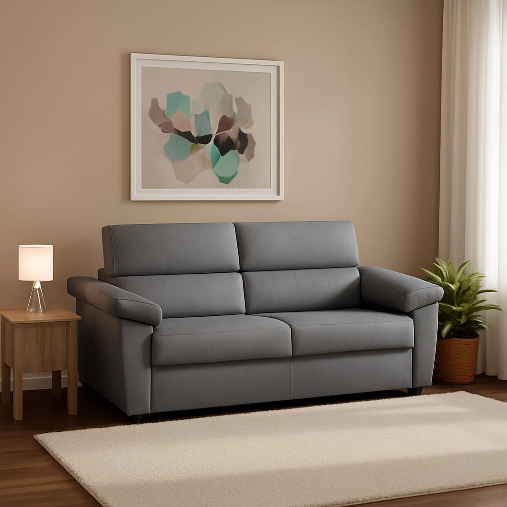 Contrada, Divano Letto 2 Posti Sfoderabile Made in Italy, 205x95 cm Grigio