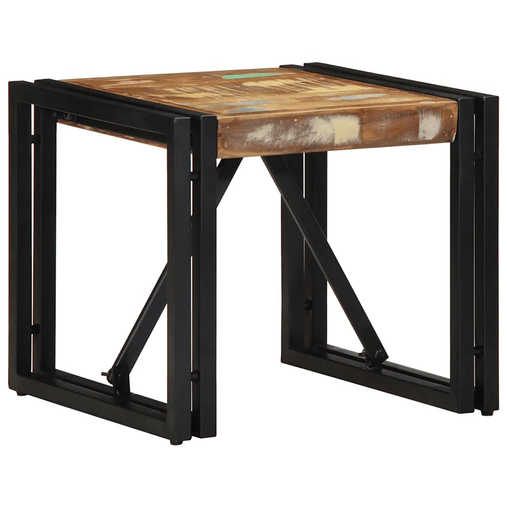 Tavolino Salotto Multicolore 40x40x35cm Legno Massello Recupero