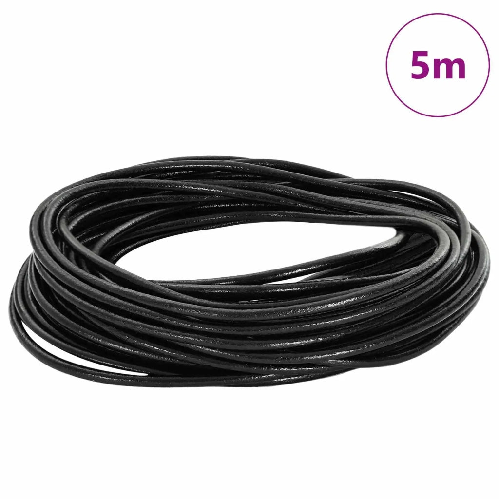 Cordino in Pelle Nero ?2,5 mm x 5 m Pelle CFW3206079