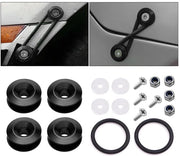 Fissaggio Bumper Universale - 4 Pezzi - Nero - Fissaggio Bumper per Spatbord - Fissaggio Rapido per Spatbord - Nero Metallo