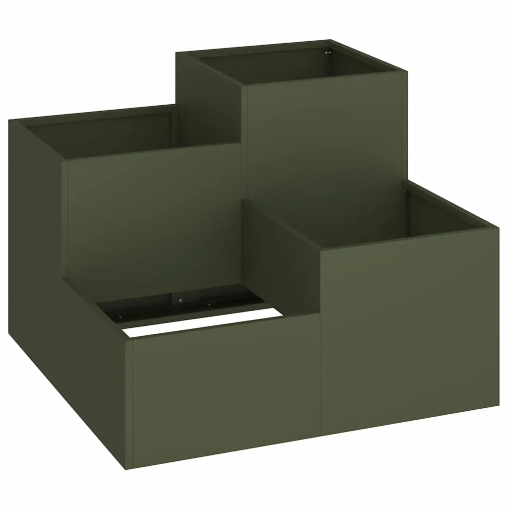 Vaso da giardino Oliver verde 80 x 80 x 60 cm Acciaio 865858