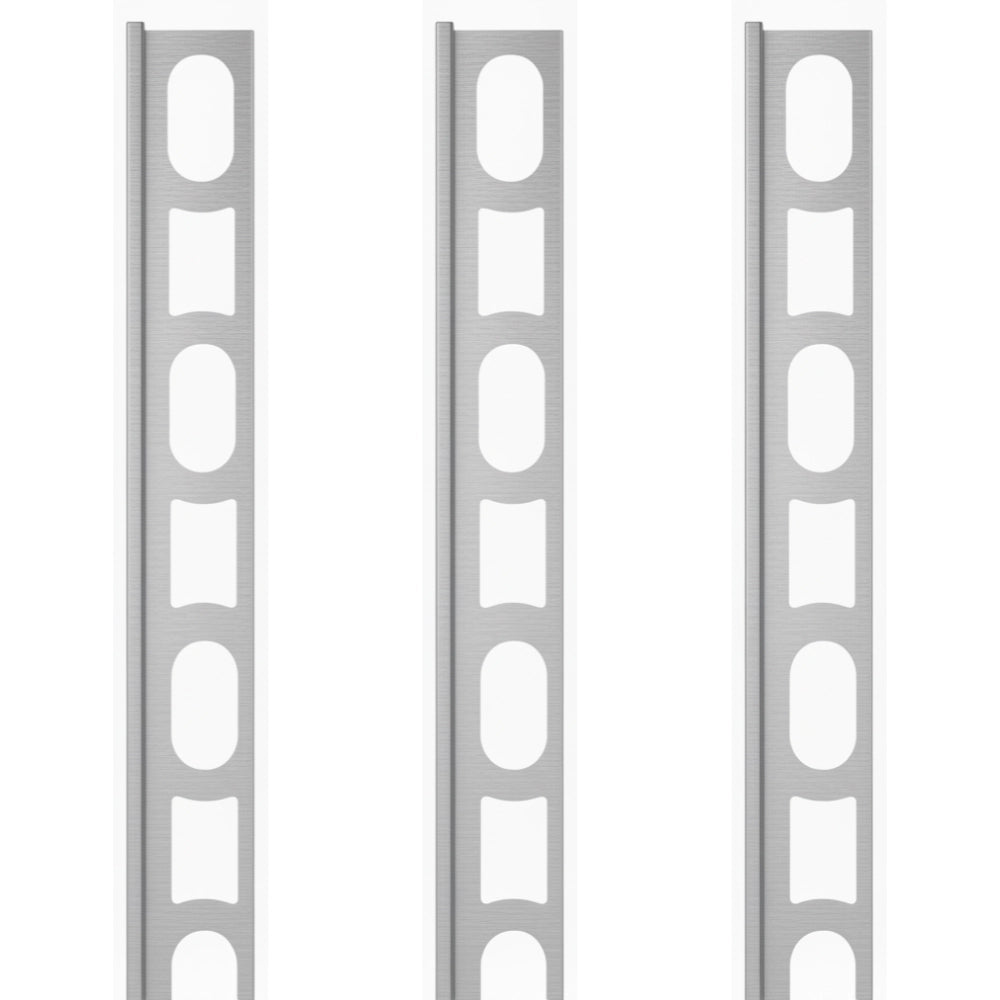 Profili in alluminio verniciato colore grigio argento 111 a l per finitura parete proangle *** pezzi 3 pz, confezione 1