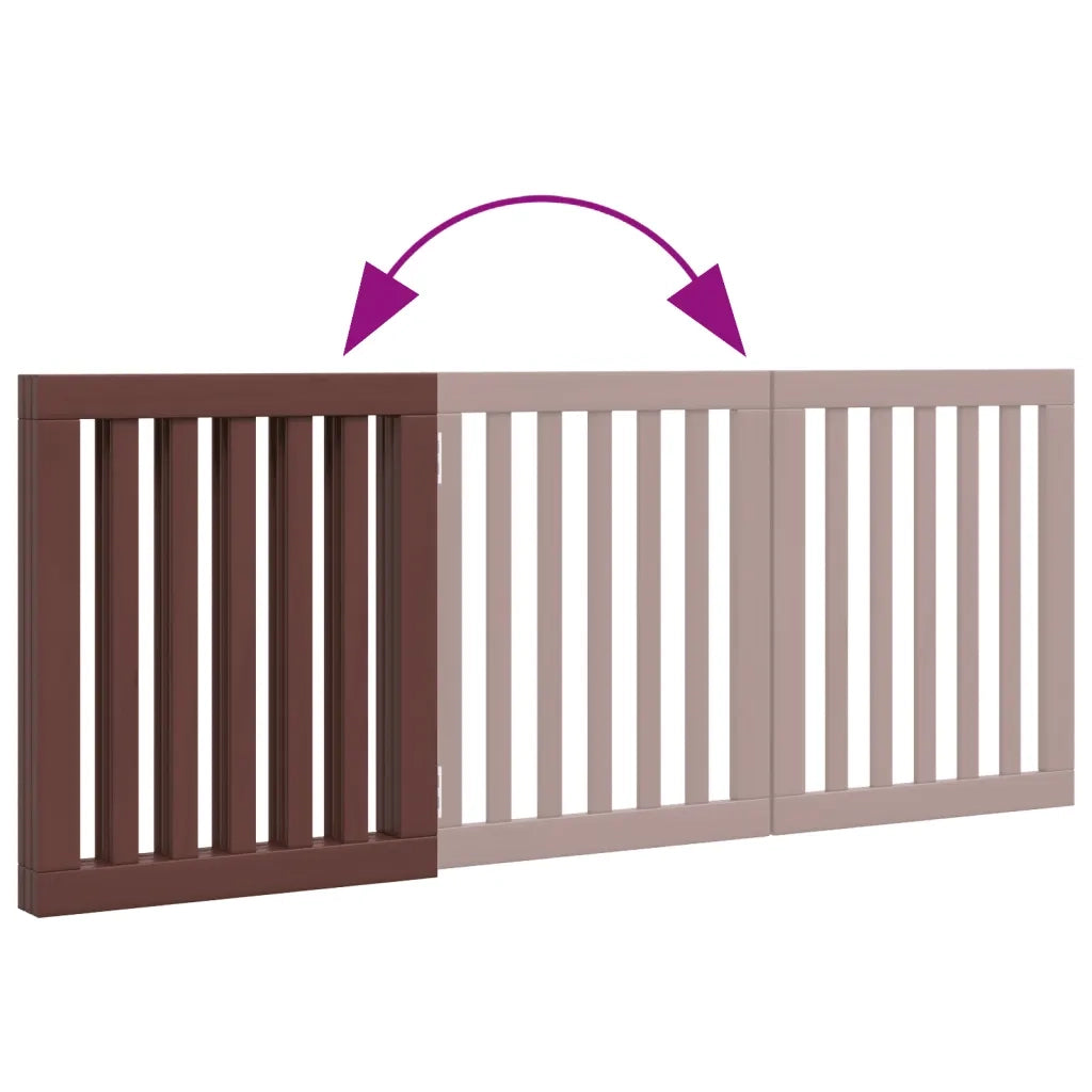 vidaXL Cancello Cani Pieghevole 3 Pannelli Marrone 150cm Legno Pioppo
