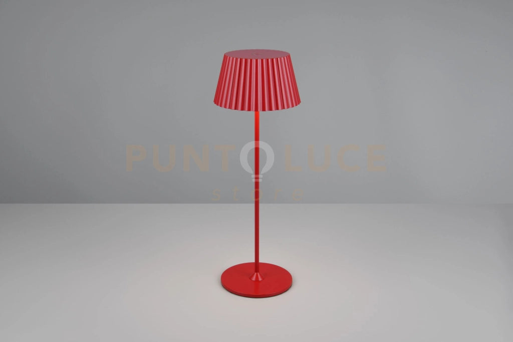 SUAREZ LAMPADA DA TAVOLO RICARICABILE METALLO ROSSO REGOLAZIONE INTESITA' TOUCH IP 44 H.39CM  LED 1,5W 200lm, 3000K