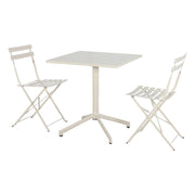 Set tavolo da giardino pieghevole in metallo con 2 sedie, beige