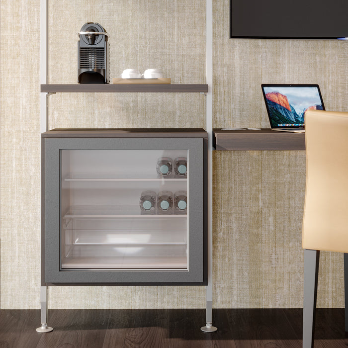 Kit Supporti per Mensole e Appendiabiti in Legno e Alluminio Emuca Zero Grigio Pietra