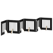 Cancello per cani con supporti 6 pz Rovere Nero 60 x 60 cm CFW7371796