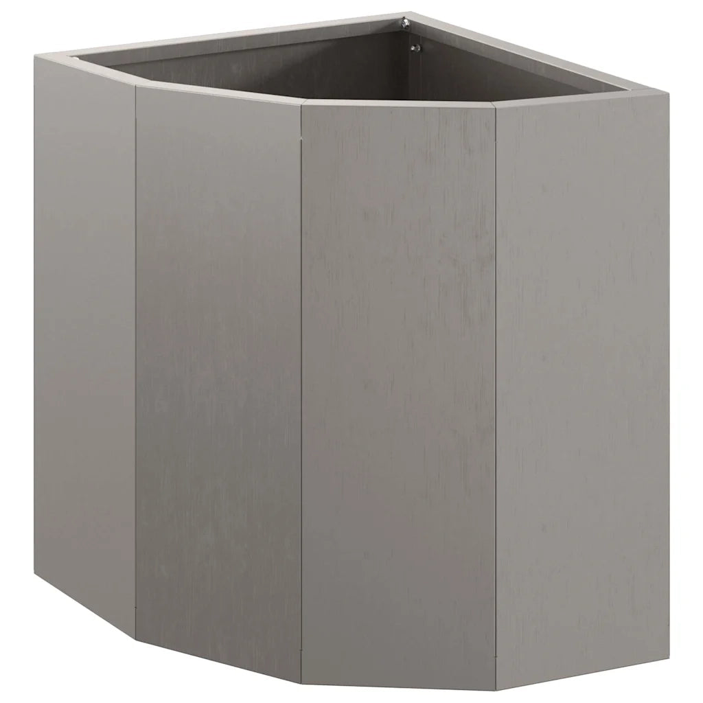 Vaso d'angolo-Fioriera-Contenitore per Piante Ruggine 30 x 30 x 35 cm acciaio corten