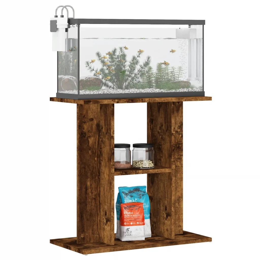 Supporto per acquario in rovere affumicato 60x30x60 cm in legno ingegnerizzato 833572