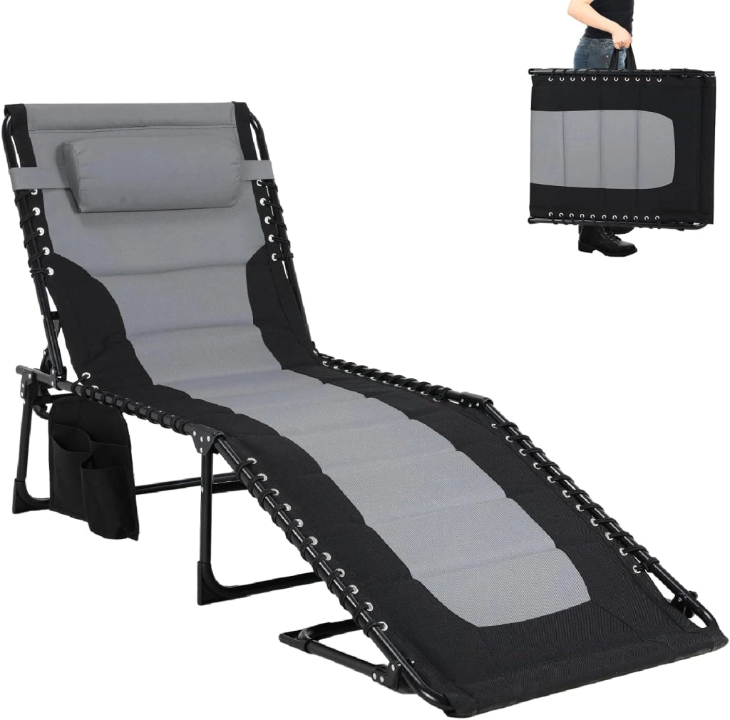 Set di 2 Sdraio da Giardino XXL Pieghevoli, 199×66×35 cm – Lettino Prendisole con Schienale Regolabile a 5 Posizioni, Sdraio da Esterno Extra Large fino a 150 kg, Sdraio Pieghevole
