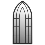 Specchio da Giardino Nero 70x30 cm in Ferro per Uso Esterno
