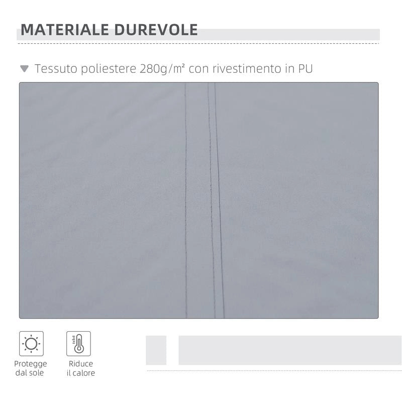 TENDA DA SOLE PER ESTERNO AVVOLGIBILE A MANOVELLA IN METALLO 295 X 245 CM GRIGIO