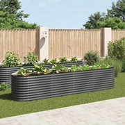Letto Rialzato Giardino 400x80x81 cm in Acciaio Zincato Grigio