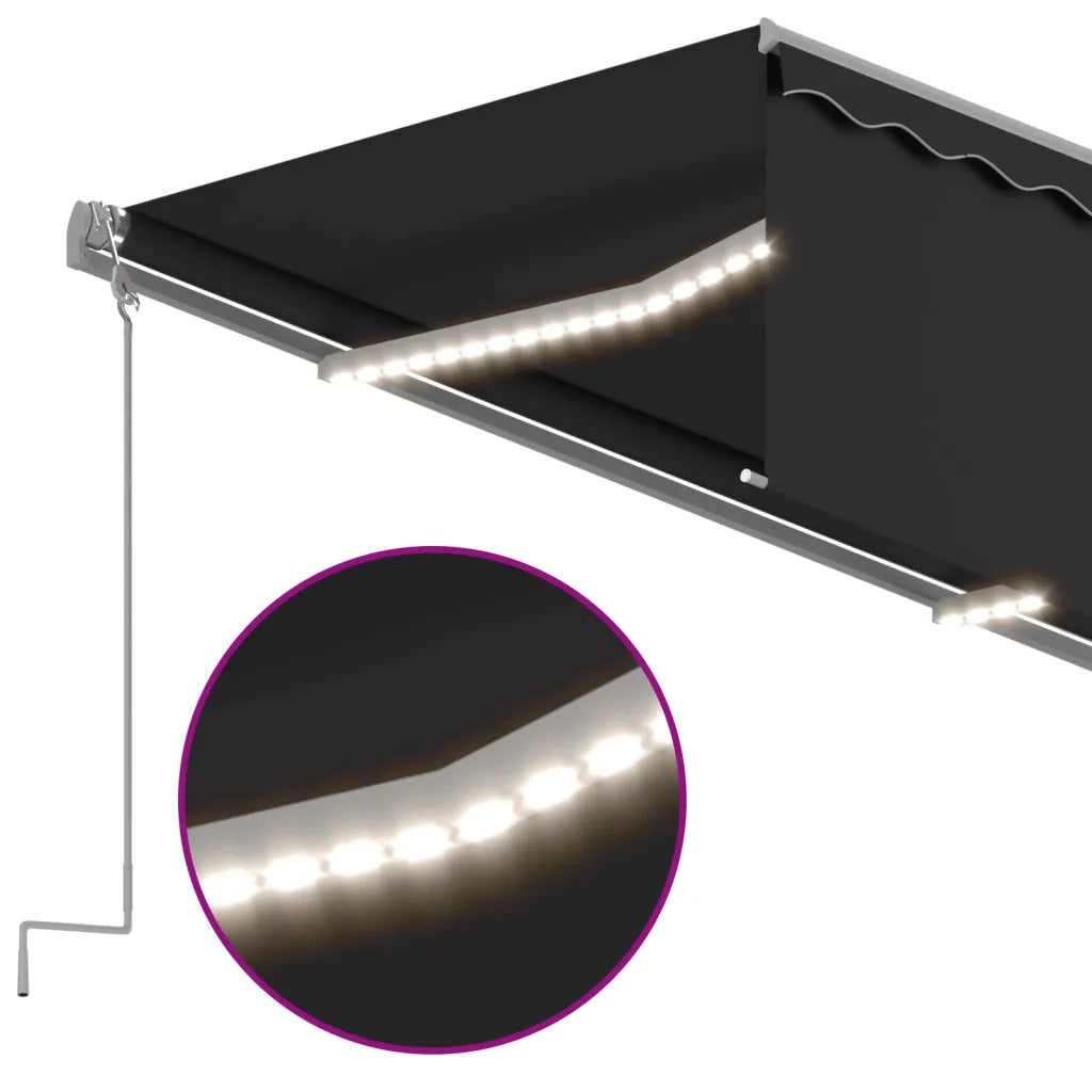 Tenda Automatica Parasole LED Sensore Vento 3x2,5m Antracite 3069394