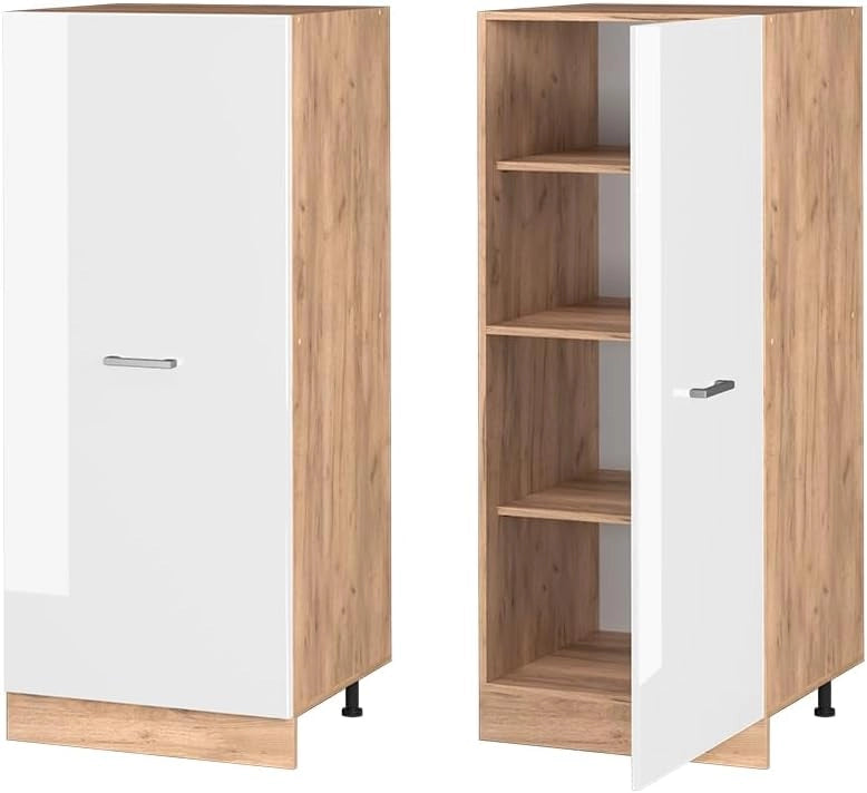 mobile cucina dispensa R-Line, Bianco lucido, 60 cm, per la libera combinazione all'interno di sistemi cucina modulari
