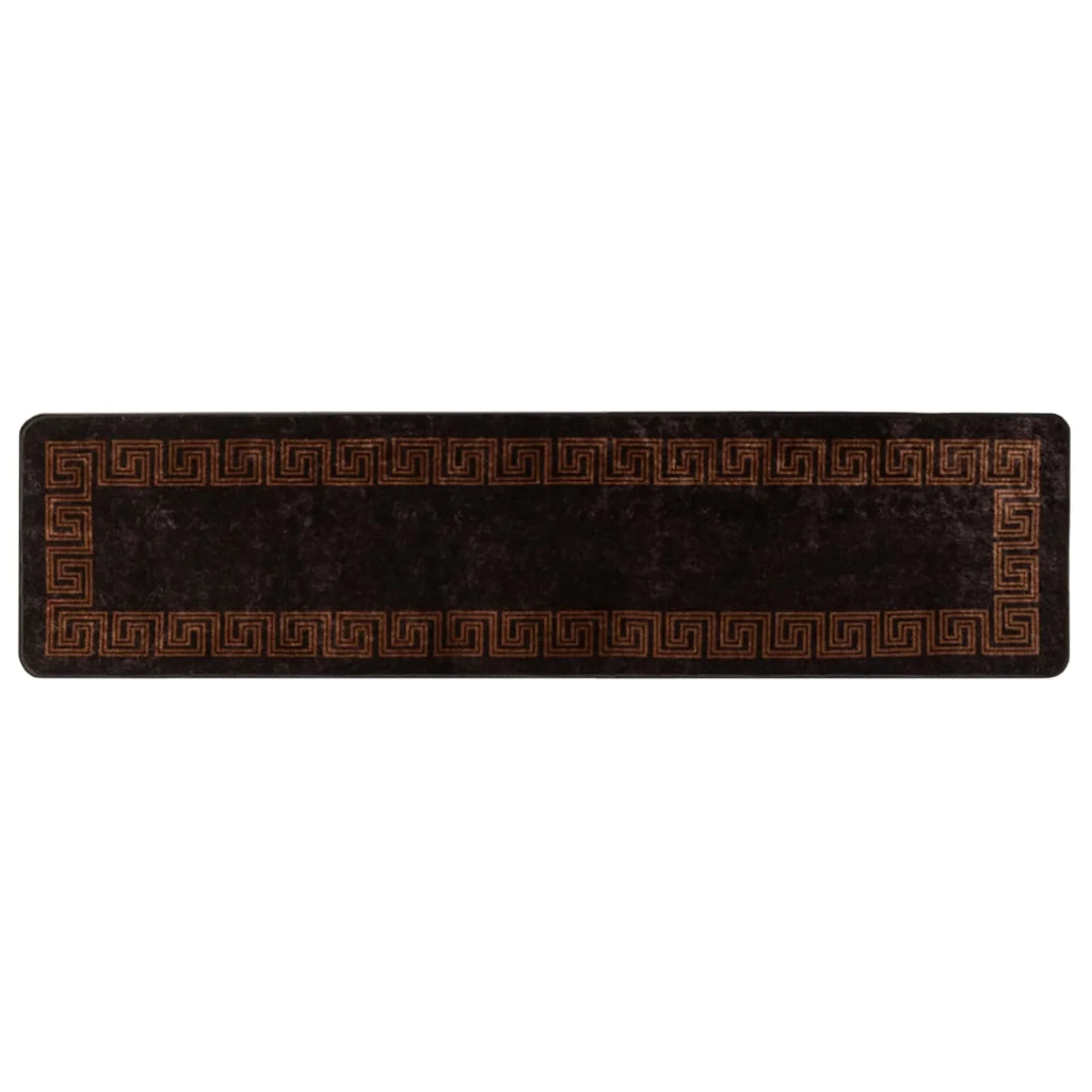 Runner Tappeto MARSA Nero 50 x 200 cm Poliestere e PVC