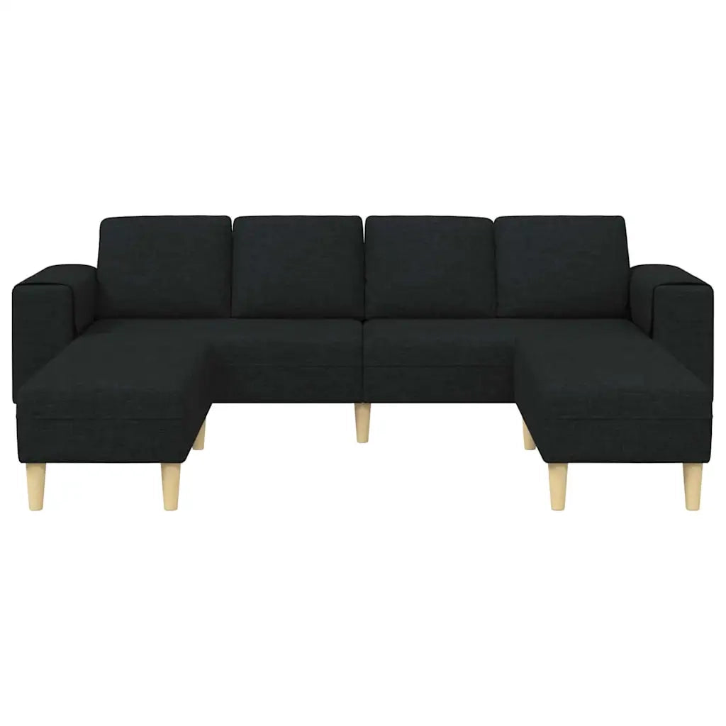 Set di divani 3 pcs Nero Tessuto
