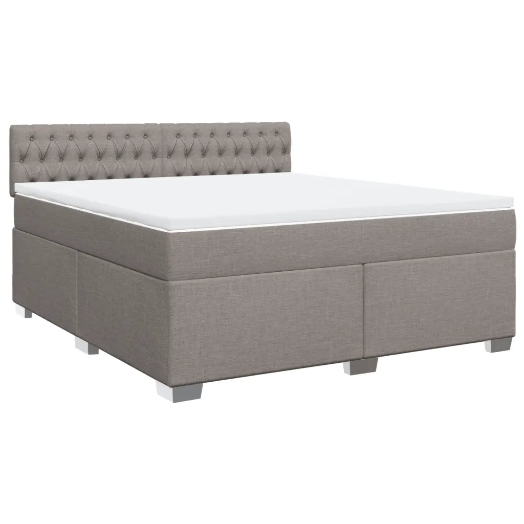 vidaXL Giroletto a Molle con Materasso Tortora 180x200 cm in Tessuto