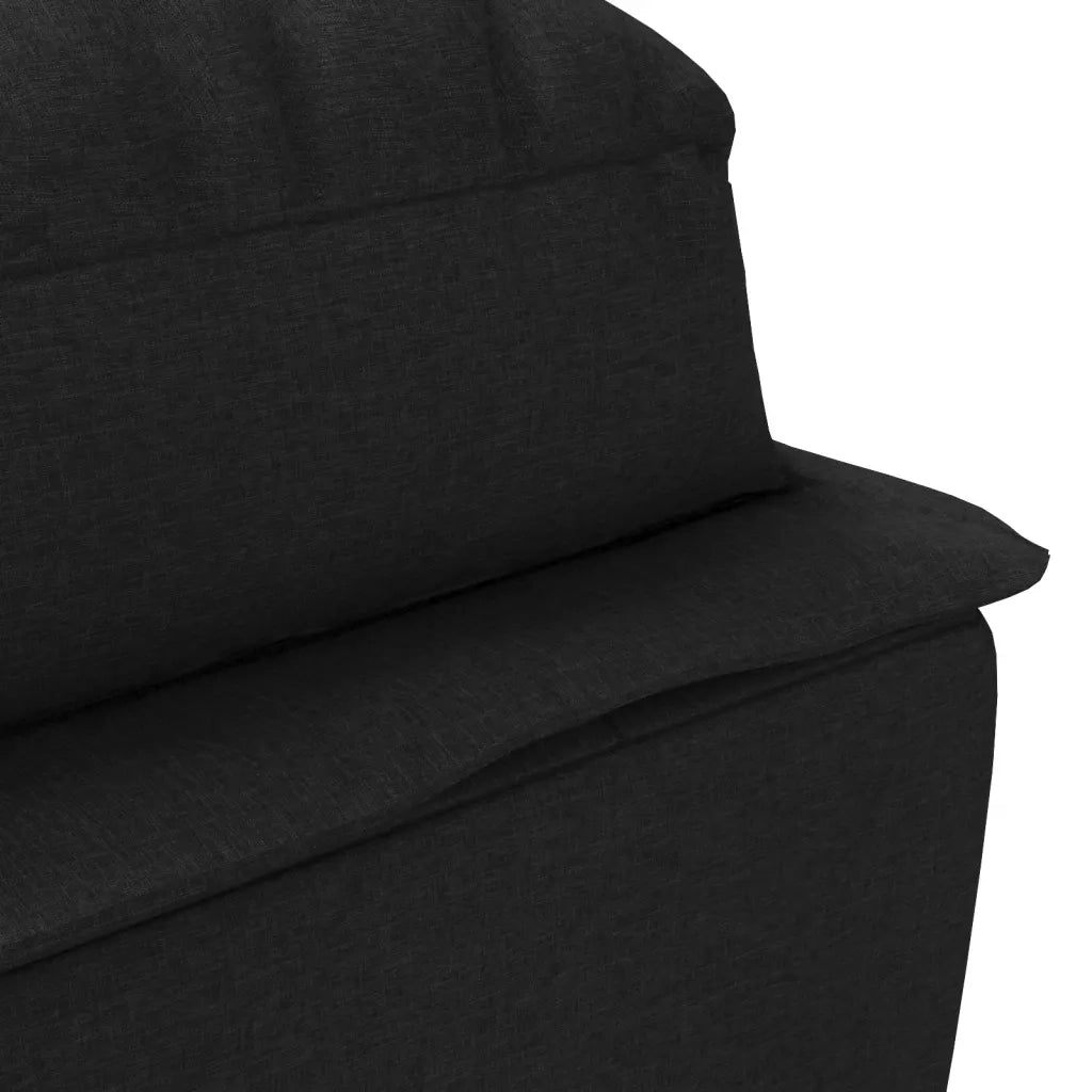 Sdraio con Cuscini Nero in Tessuto 379470