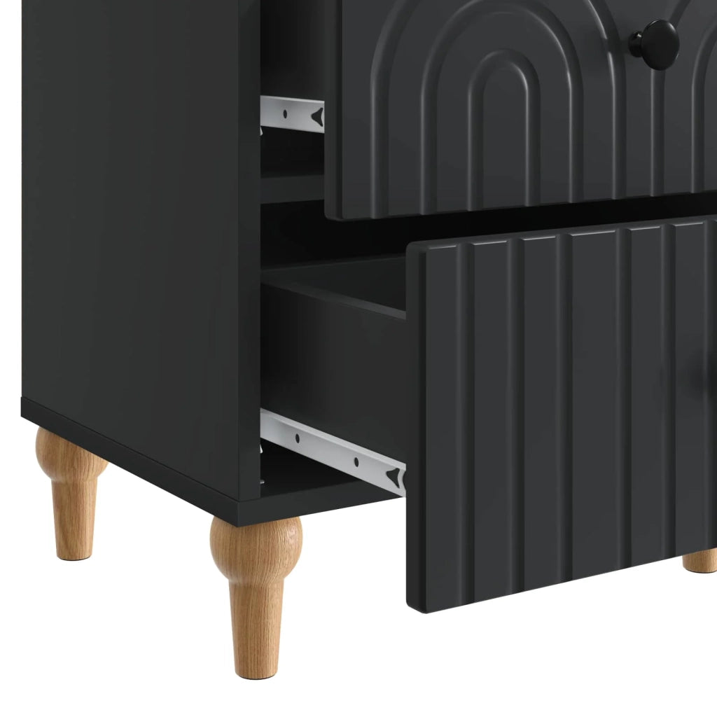 Armadio da Notte Nero 43 x 34,5 x 48 cm Legno ingegnerizzato 894067