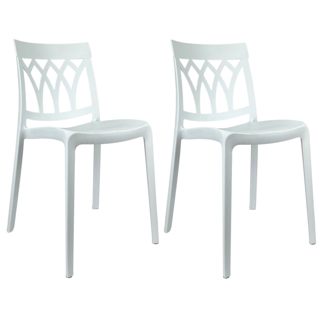 Marvin Sedia Kent Da Interno Esterno In Polipropilene e Resina Impilabile Di Design Moderne Bianco/2 Sedie