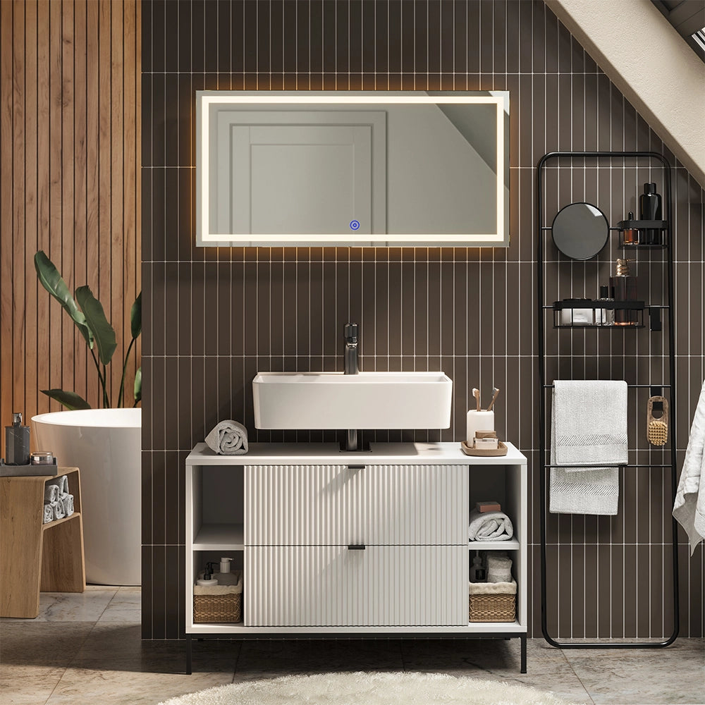 Vicco Set di mobili da bagno Bianco 2 parti