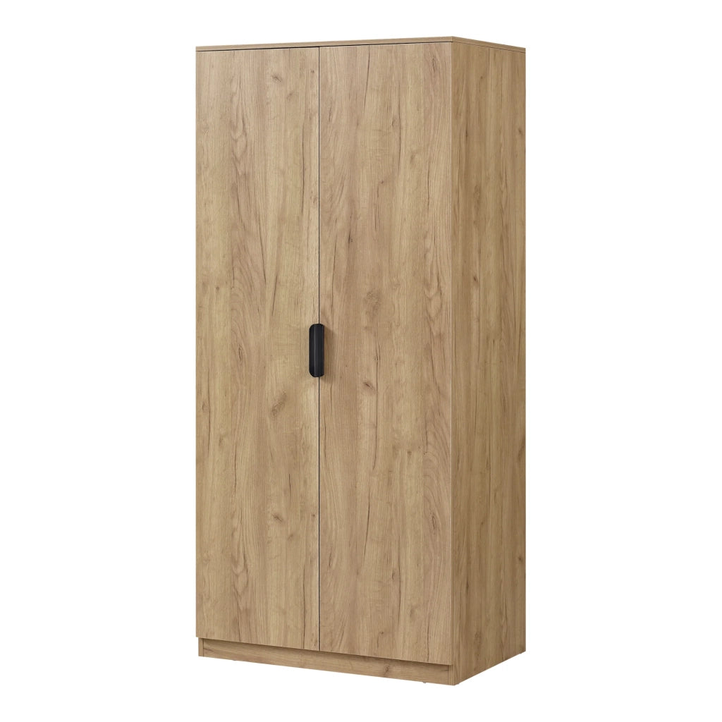 Armadio moderno per camera da letto mobile contenitore senza tempo con 1 asta appendiabiti e 1 ripiano MDF 176 x 80 x 52 cm effetto rovere 03_0006372
