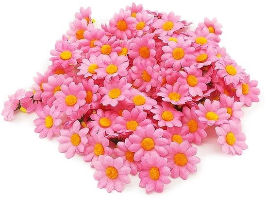 Fiori artificiali a testa di fiore 100 pezzi - Foglie di finto fiore - Madonie - Rosa - Fai da te - Attività di ricamo - Adatto per decorazioni - Finte fiori