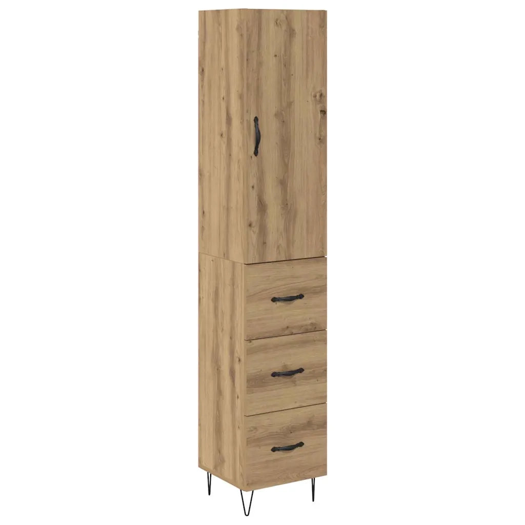 Credenza | Madia | Buffet da pranzo | Armadio da pranzo Rovere artigianale 34,5 x 34 x 90 cm Legno multistrato