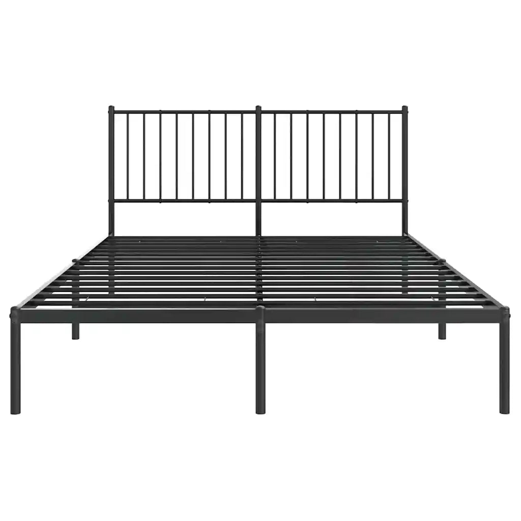Giroletto con Testiera-Struttura Letto con testiera in Metallo Nero 140x200 cm 473608