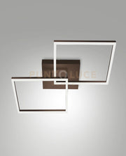 BARD  PLAFONIERA CORTEN  L.65X65CM 2 LUCI A LED 3000K - 52W - 5180 lm DIMMERABILE C/ACC.