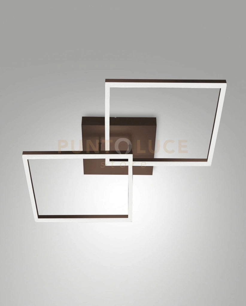 BARD  PLAFONIERA CORTEN  L.65X65CM 2 LUCI A LED 3000K - 52W - 5180 lm DIMMERABILE C/ACC.
