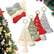 Kit di decorazione di albero di Natale a maglia a mano 4 pezzi - Kit DIY - Fatto a mano - Decorazione bohem - Per principianti - Ornamenti creativi - Decorazione di albero di Natale