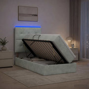 Letto con contenitore LED e materasso Grigio Chiaro 3460110