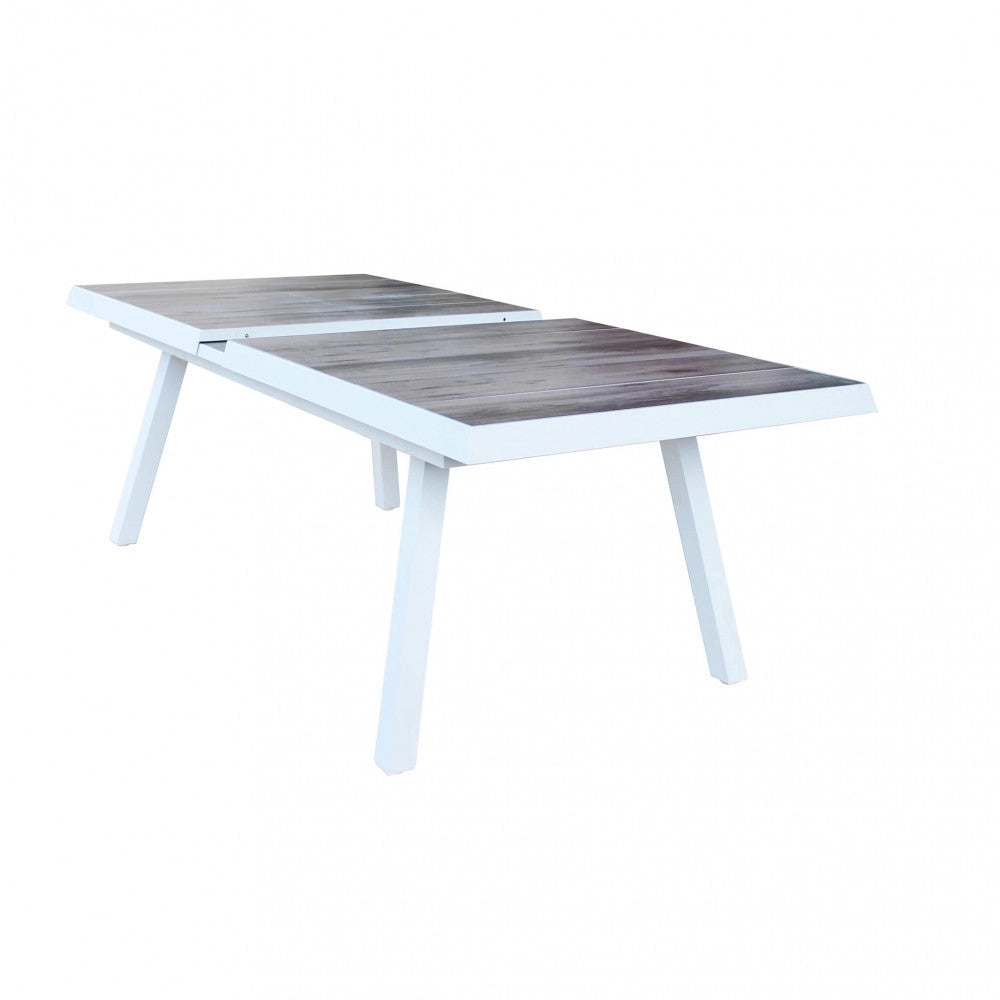 Tavolo Allungabile Seattle 205/265x105x75 h cm in Alluminio Bianco