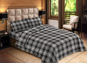 Sacco Copripiumino Microfibra Letto Matrimoniale Tirolese Scozzese Cardiff Grigio
