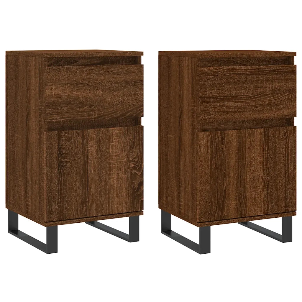 Credenze 2 pz Rovere Marrone 40x35x70 cm in Legno Multistratocod mxl 104646