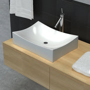 Lavandino in Ceramica-Lavabo-Lavello Porcellana Bianco Lucido