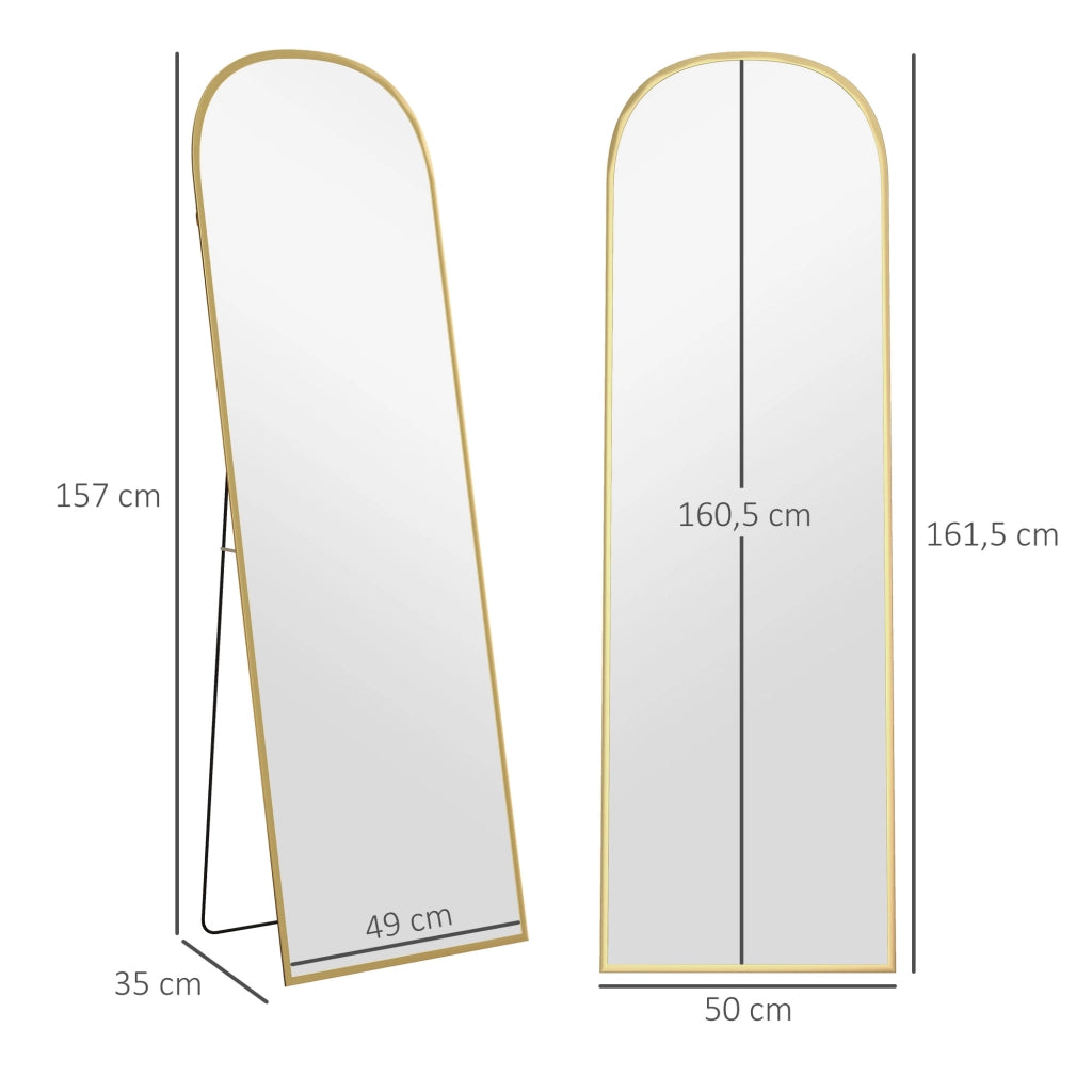 Specchio da parete con cornice in alluminio dorato ¨C zephmum ¨C 50x161.5 cm