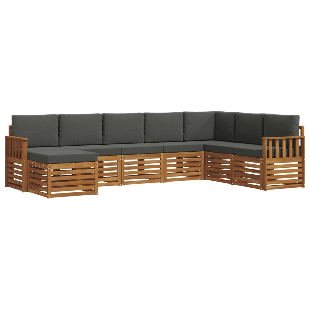 Set di divani da esterno con cuscino 8 pcs Naturale e Antracite
