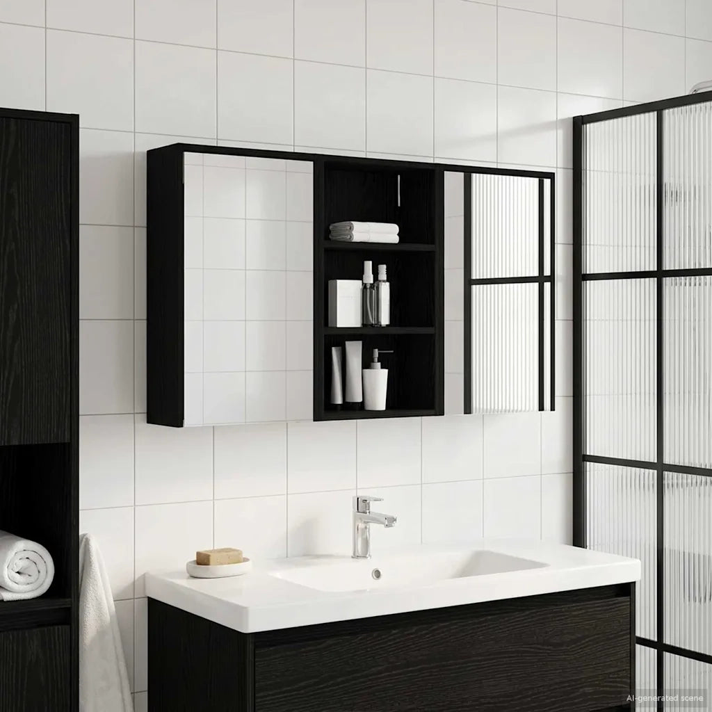 Set di Armadi da Bagno con lo scaffale 3 pcs 126 x 16 x 62.5 cm