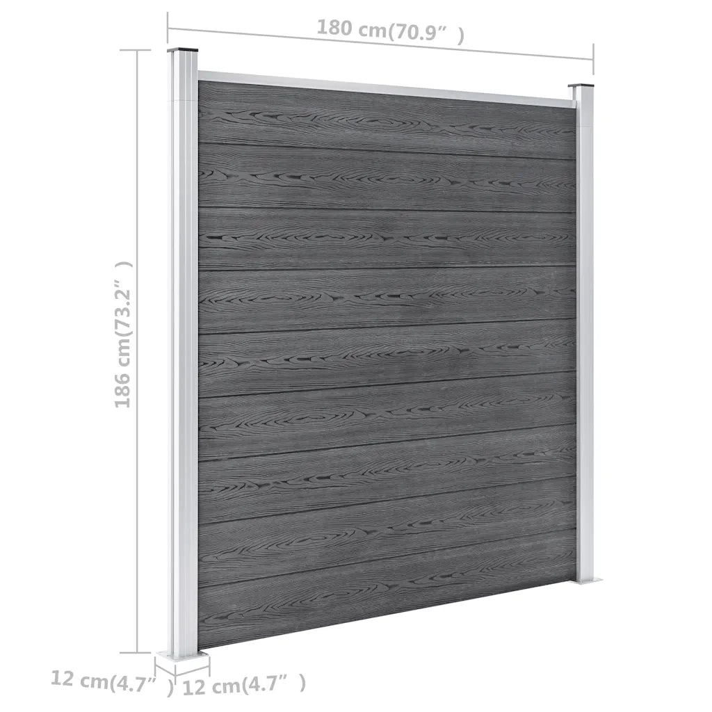 Pannello di Recinzione in WPC 1218x186 cm Grigio 3053230
