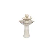 Bizzotto fontana con led e uccellini Niky beige cm 40,5 x 40,5 x 68 h